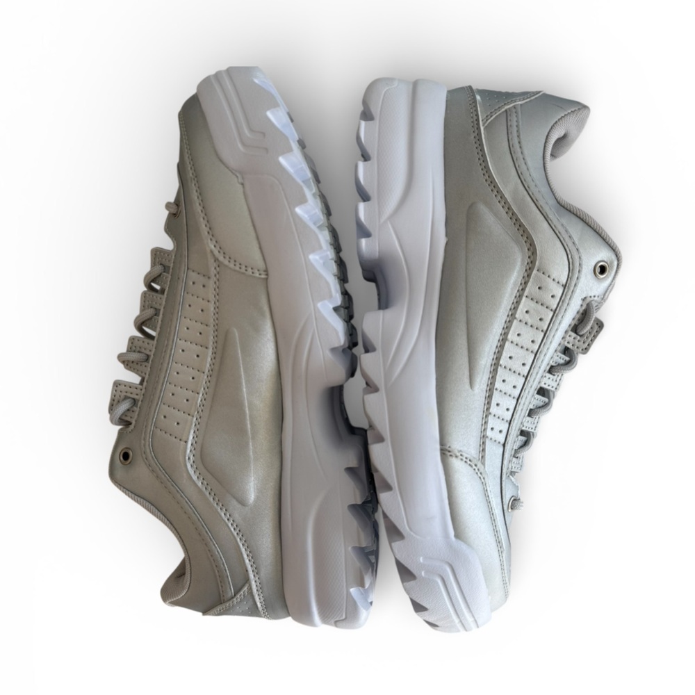 Avia Silver Metallic Sleek Lace-Up Comfort Sneakers | Size 10 - Picture 11 of 12